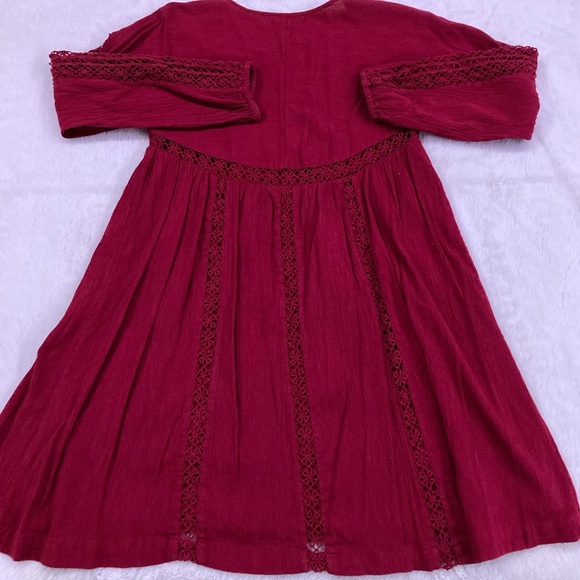 American Eagle Babydoll Dress, Lace Boho Longsleeve Peasant - Picture 3 of 10